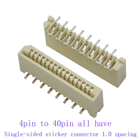 50Pcs FPC FFC 1mm 1.0mm Pitch 4 5 6 7 8 11 12 13 14 15 16 17 22 31 32 Pin Dual Contacts Straight DIP Ribbon Flat Connector ► Photo 1/2
