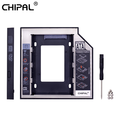 CHIPAL 2nd HDD Caddy 12.7mm 9.5mm SATA 3.0 2.5'' HD Hard Disk Drive Enclosure SSD Case Box For Laptop CD-ROM DVD-ROM Optical Bay ► Photo 1/6