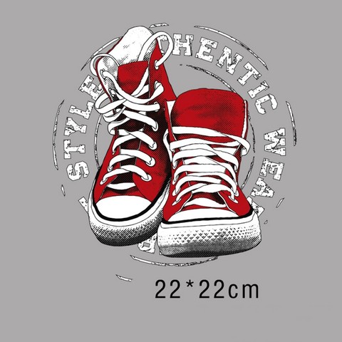 22x22cm Fashion Shoes Iron on Patches For DIY Heat Transfer Clothes T-shirt Thermal transfer stickers Decoration Printing ► Photo 1/3