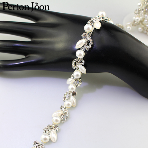 Three styles pearl crystal chain rhinestones trim Ribbon metal chain  for dress, bag, shoes accessories ML008-1.2.3 ► Photo 1/4