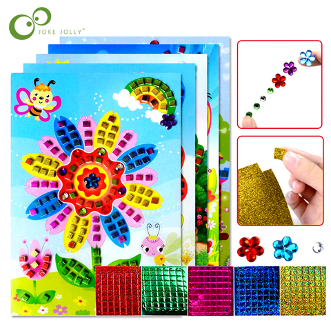 4Pcs 3D Crystal Acrylic Puzzle DIY  Foam EVA Stickers Handmade Art Cartoon Creative Educational Toys For Children GYH ► Photo 1/6