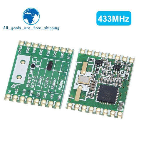 TZT RFM69HW 868Mhz/433Mhz/915Mhz + 20dBm HopeRF Wireless Transceiver 868S2 Module For Remote/HM ► Photo 1/6