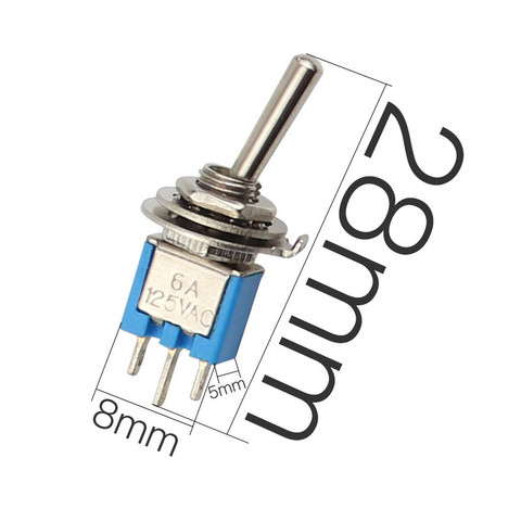 SMTS-102 Light Blue Sub-Miniature Toggle Switch ON-ON SPDT 3-Pins 3A 125VAC 1.5A Amps 250VAC DL ► Photo 1/5