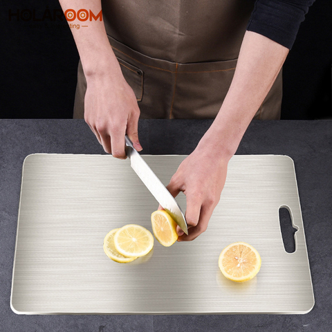 Holaroom Stainless Steel Chopping Block Fruit Vegetable Meat Chopping Boards Easy Clean Cutting Board Practical Kitchen Tool ► Photo 1/6