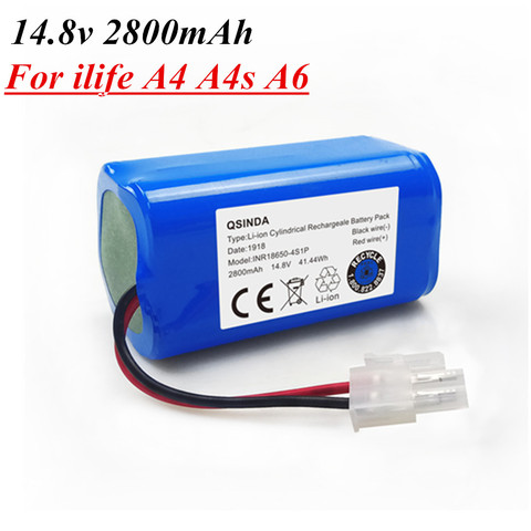 1pcs 14.8V 2800mAh Replacement Battery For Ilife A4 A4S A6 V7 Robot Vacuum Cleaner ► Photo 1/4