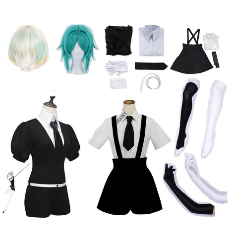 Japanese Anime land of the lustrous diamond Houseki no bort Kuni Jade Yellow Cosplay Costume Playsuit Outfits Uniforms Suits wig ► Photo 1/6