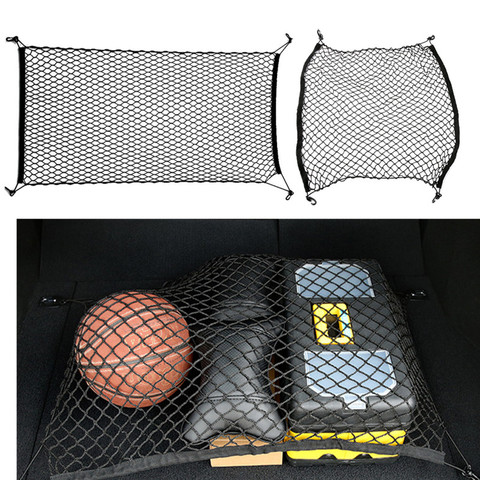 2022 New Car Trunk Luggage Cargo Net 120 x 70 or 100 x 100 cm Elastic Storage Nylon Organizer Mesh Nets Universal For All Cars ► Photo 1/6