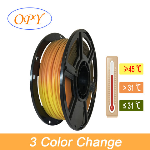 Air Temperature 3 Color Change filament Pla base 1.75 mm 3d 1kg Gradient Grey Black Orange Yellow Red Green Blue Iridescent temp ► Photo 1/6