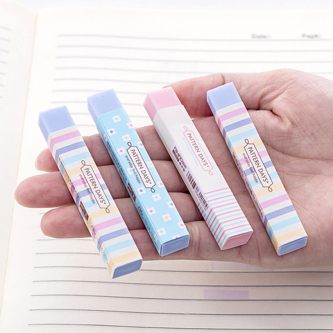 1 Pcs Lytwtw's Cute Candy Color Striped Soft Erasers For Kids Rubber Toy Kawaii Stationery School Office Supply Creative Eraser ► Photo 1/5