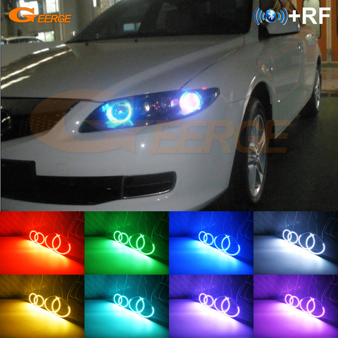 For Mazda6 Mazdaspeed Mazda 6 MS6 2002-2008 Excellent RF remote Bluetooth APP Multi-Color 4 pcs RGB LED Angel Eyes halo rings ► Photo 1/6