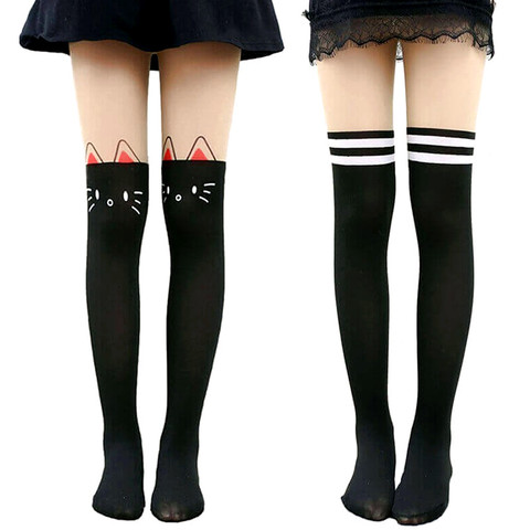 Cartoon Tights for Girls Child Velvet Pantyhose Stockings velvet Dance Tights Girls Cat Stockings Leg Warmer Cute 3-12 Years ► Photo 1/6