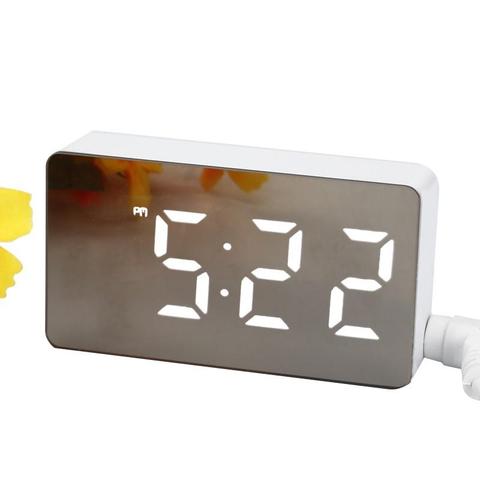 LED Mirror Alarm Clock Digital Snooze Table Clock Wake Up Light Electronic Large Time Temperature Display Home Decoration Clock ► Photo 1/6