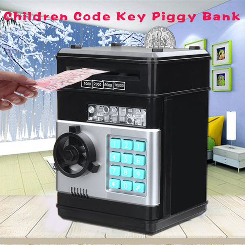 Electronic Password Money Box Code Key Lock Piggy Bank Automatic Coins Cash Saving Money Box Counter Mini Safe Box Child Gift ► Photo 1/6