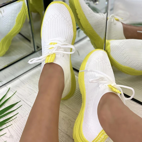 White Shoes Woman Spring Summer Breathable Sneakers Women Plus Size Sports Flats Light Running Shoes femmes chaussures WSH3804 ► Photo 1/6