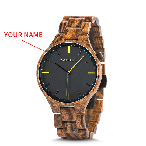 Cuatomize Name BOBO BIRD Wood Watch Men Top Luxury Brand Wristwatches Male Clock in Wooden Gift box Marriage anniversary gift ► Photo 1/6