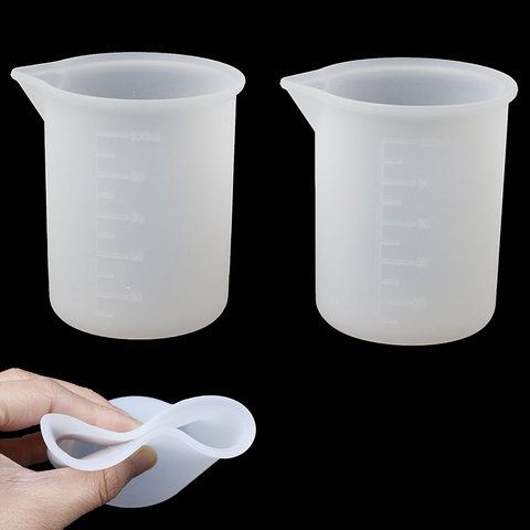 2Pcs Silicone 100ml Measuring Cup For Jewelry Crystal Scale Resin Glue Molds Handmade DIY Craft Mixing ► Photo 1/6