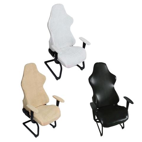 Office Chair Cover Computer Game Chair Cover Lamb Wool PU Leather Gaming  Chair Cover Elastic Stretch Chair Cover Arm Rest Cover - Price history &  Review