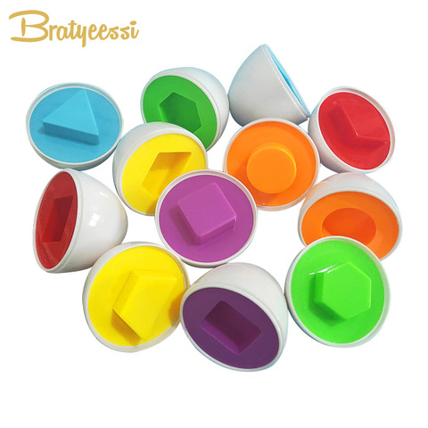 6PCS Eggs Early Educational Montessori Toys Color Shape Match Cognition Preshcool Learning Kids Toys for Girls Boys ► Photo 1/6