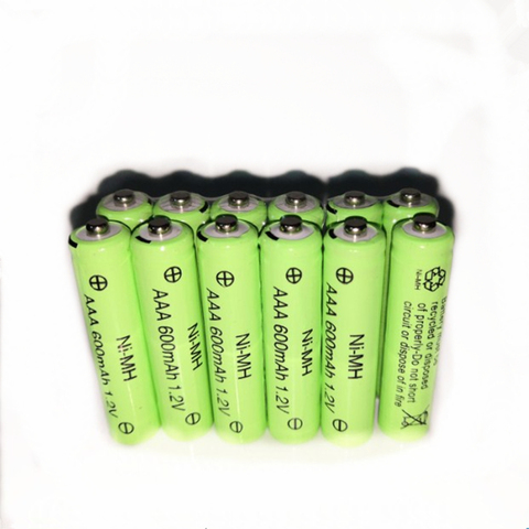 12psc/lot 1.2v 600mah AAA remote control toy rechargeable NI-MH rechargeable battery AAA 1.2V 600mAh free shipping ► Photo 1/4