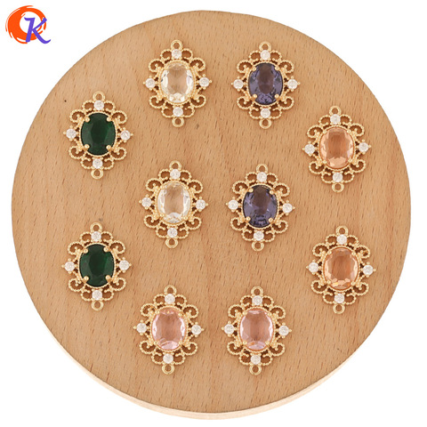 Cordial Design 50Pcs 17*22MM Jewelry Accessories/Hand Made/Crystal Charms/Oval Shape/Earring Findings/DIY Making/CZ Connectors ► Photo 1/6