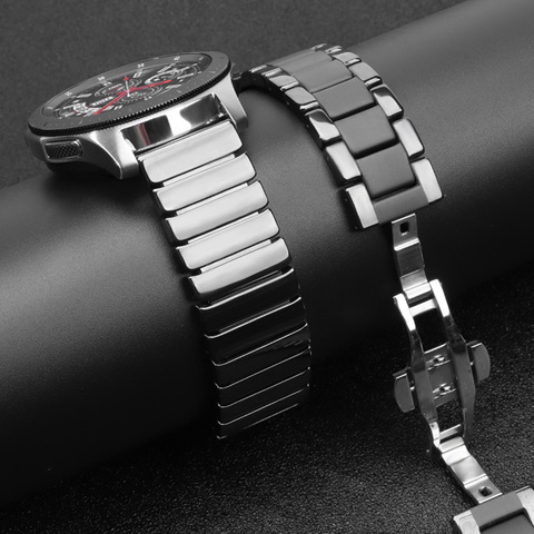 Ceramic 22mm watch band for Samsung Galaxy watch 46mm 3 45mm band Gear S3 Frontier bracelet wrist belt Huawei watch GT 2 strap ► Photo 1/6