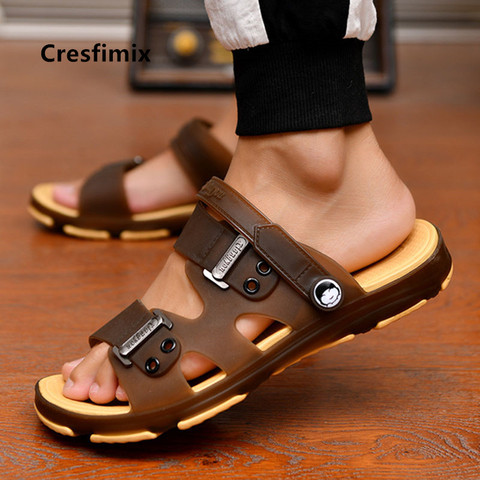 Male Fashion High Quality Patent Leather Buckle Strap Comfort Shoes Men Casual Stylish Black Flat Platform Sandals E5725 ► Photo 1/6