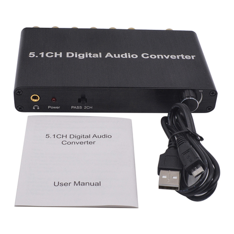 5.1 CH Digital Audio Converter DTS / AC3 Dolby decoding SPDIF input to 5.1For DVD PS3 Xbox 360 DM500S DM800HD ► Photo 1/6