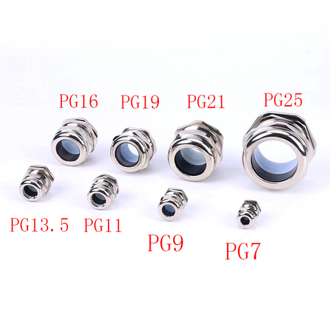 1PCS Brass Metal cable glands IP68 PG7 PG9 PG11 PG13.5 PG21 PG25 PG29 Waterproof Connector Cable Gland Straight through ► Photo 1/6