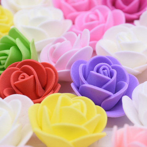 50pcs Mini Artificial Flower PE Foam Rose Flowers Head Wedding Home Wreaths Supplies Teddy Bear Foamiran Decoration Fake Flower ► Photo 1/6