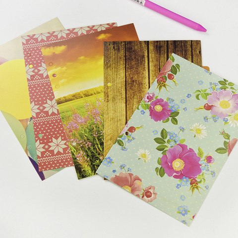 1set/lot A5 A6 Color Cute Notebooks Series Separation Page 6 Hole Loose-leaf Pocket Index Page 6 Separation Sheet 5 Sheets ► Photo 1/6