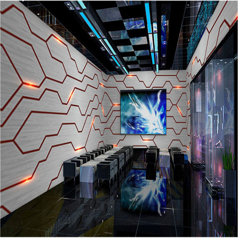 Modern Technology Sense Industrial Decor Mural Wallpaper Gray Circuit Board Metal Background Bar KTV Internet Bar Office Mural ► Photo 1/6