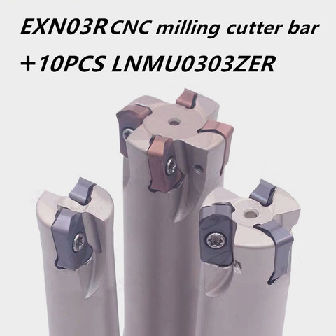 HSS CNC milling cutter bar EXN03R plane milling machine alloy milling cutter bar + 10PCS LNMU0303ZER ultra high feed lathe tool ► Photo 1/6