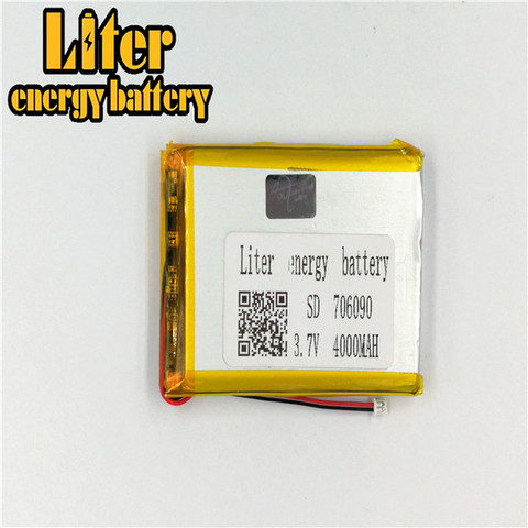 1.25MM 2pin connector 3.7 V 706090 4000mah customized wholesale high capacity lipo battery for li po rechargeable battery ► Photo 1/1