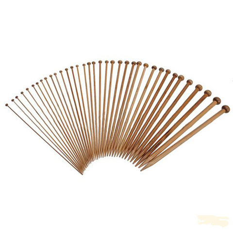 36Pcs 18 Sizes Carbonized Bamboo Smooth Single Pointed Crochet Knitting Needles Crafts Yarn Tools ► Photo 1/4