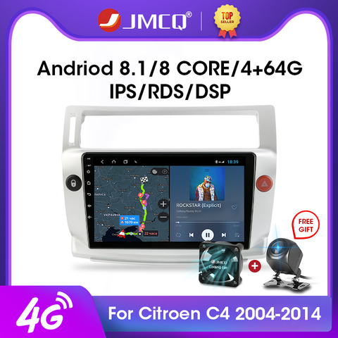 JMCQ Android 9.0 2G+32G 2DIN DSP Car Radio Multimedia Video Player for Citroen C4 C-Triomphe C-Quatre 2004-2014 Navigation GPS ► Photo 1/6