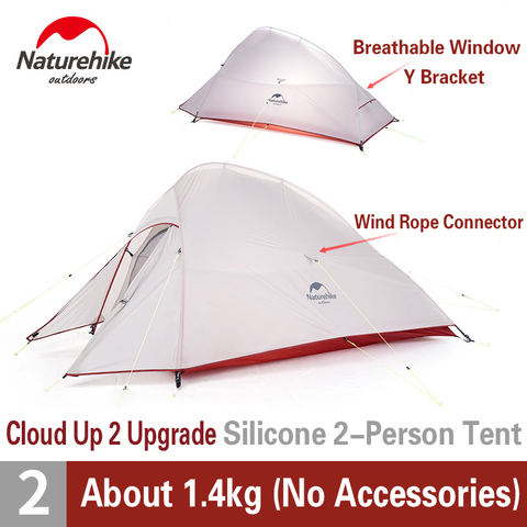 Naturehike Upgraded Cloud Up 2 Camping Tent 2 Person 20D / 210T Ultralight Travel Tent Double Layer Waterproof Outdoor Equipment ► Photo 1/6