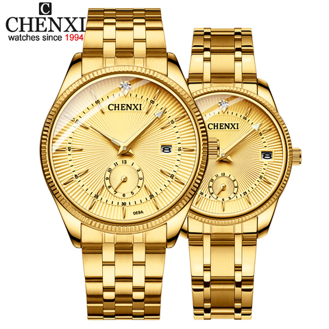 CHENXI Gold Wrist Watch Men Watches Lady Top Brand Luxury Quartz Wristwatch For Lover's Fashion Dress Clock Relogio Masculino ► Photo 1/6