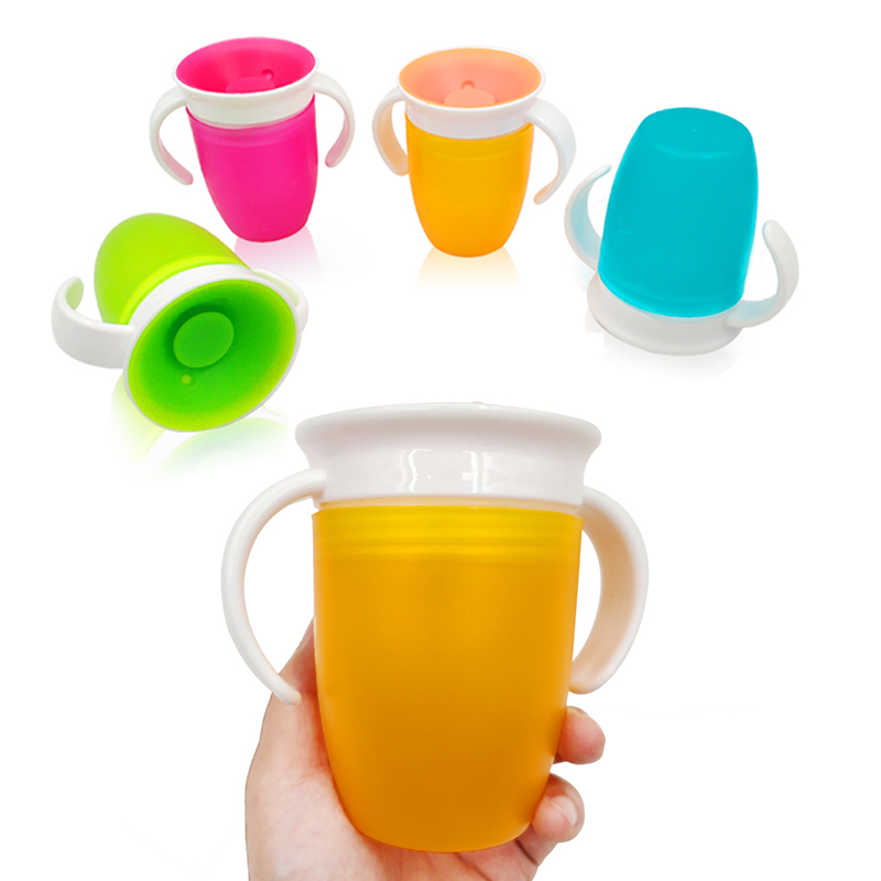 360 Degree Leak Proof Cup Baby Learning Drinking Water Bottle Anti Spill  Kids Magic Cups Toddlers Safe Feeding T2156