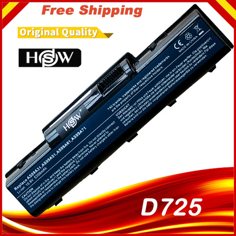 Laptop Battery For EMACHINE D525 D725 E525 E725 E527 E625 E627 G620 G627 G725  AS09A31 AS09A41 AS09A51 AS09A61 AS09A71 ► Photo 1/6