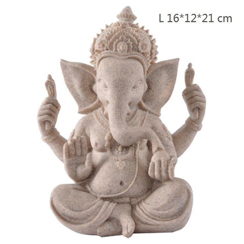 [VIP] Sandstone Crafts Sculpture Sitting Meditation Buddha Statue Elephant Ganesha Sculpture Incense Burner Feng Shui Decoration ► Photo 1/6