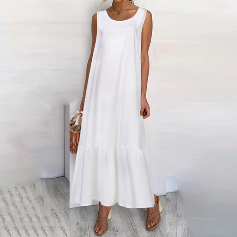 Celmia 2022  Maxi Long Dress Fashion Women Summer Sundress Cotton Ruffles Casual Loose Sleeveless Party Vestidos Mujer Plus Size ► Photo 1/6