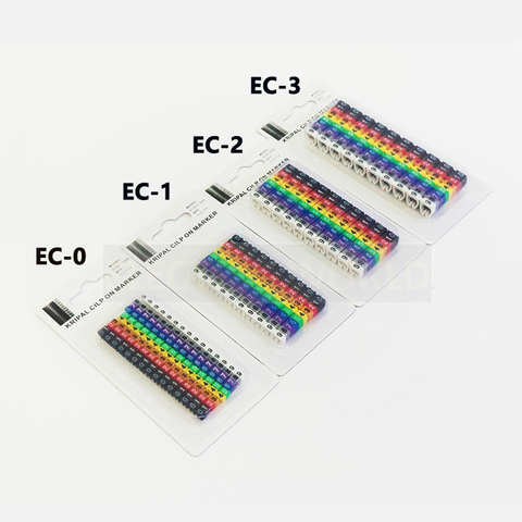 Plastic cable marker label EC-0 Wire Marker Number 0 to 9 Cable Size1.5 sqmm Colored PVC cable markers insulation marker ► Photo 1/6