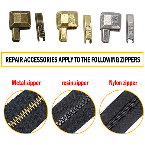 Metal Fix Zipper Repair Kit Replacement Zip Slider Teeth Replace DIY Zippers Sewing Accessories Clothes Zipper Stopper Open End ► Photo 1/6