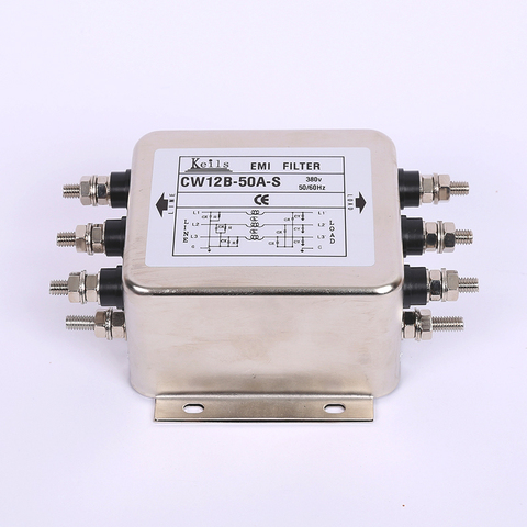 Three-phase Three/four-wire 380V AC Power Supply EMI Filter Servo Inverter Anti-interference CW12B-60A-S ► Photo 1/5