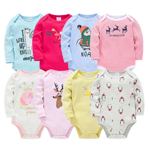 Kavkas New Baby Boys Bodysuit 6 PCS 3 PCS Long Sleeve Cotton Baby Boy Girl Clothes 0-3 months Newborn body bebe Clothing ► Photo 1/6