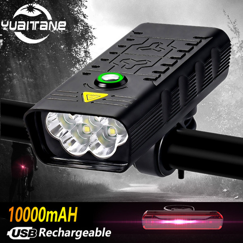 10000MAH 5Leds Bicycle light Usb Rechargeable T6 Bike Light Flashlight 1200lm Outdoor MTB Cycling Bike Accessaries As Power Bank ► Photo 1/6