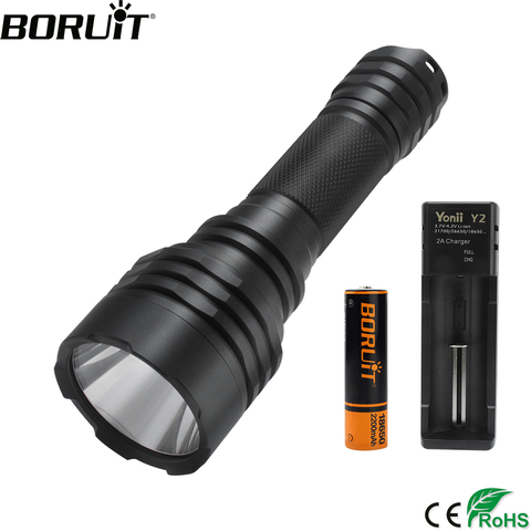 BORUiT C8 Wainlight NM1 LED Flashlight 1000M Lighting Distance Torch Spotlight by 18650 Battery for Camping Hunting ► Photo 1/6