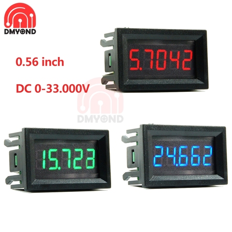 0.56 inch DC 0-33.000V (0-33V) LED Digital Voltmeter 5-Digits Bit High Precision Voltage Meter Red Green Display Volt Instrument ► Photo 1/6