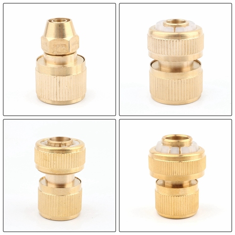 Brass  3/8 1/2 5/8 3/4 inch Garden Hose Quick Connector Water Gun Adapter Copper Irrigation Garden Hose Connector ► Photo 1/4