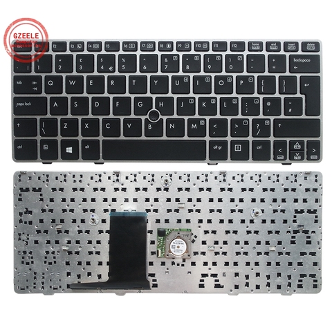 UK/ US NEW keyboard for HP EliteBook 2560 2560p 2570 2570P England Laptop KB SILVER frame ► Photo 1/6